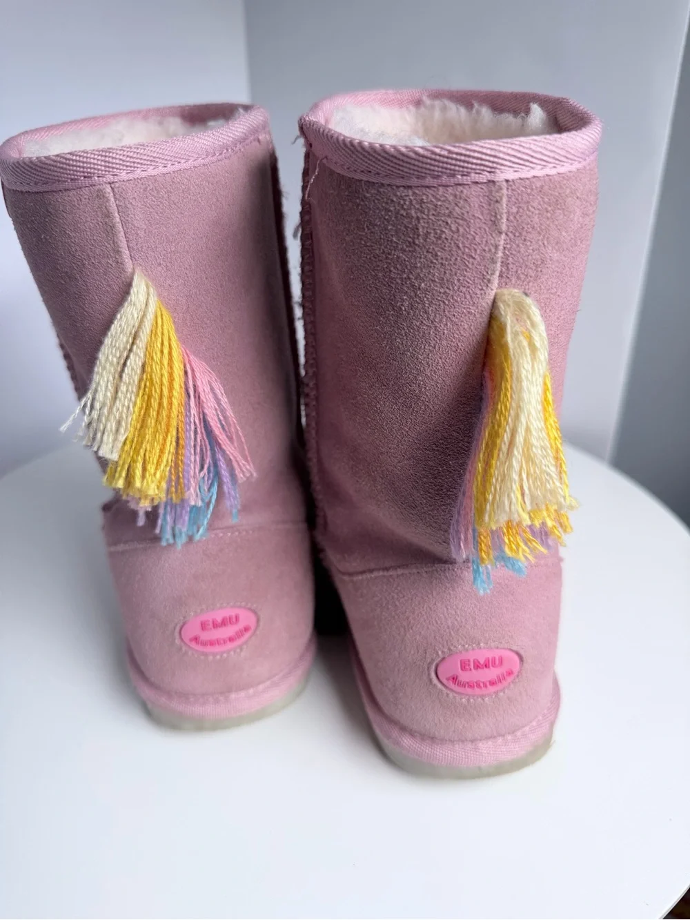 EMU Australia Magical Unicorn Merino Wool Lined Suede Boots Pink Kids K2 used
